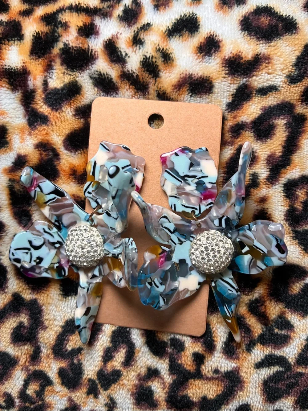 Lele Sadoughi Crystal Turquoise Confetti Lily Earrings